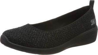 Skechers Womens Arya Sweet Glitz Slip On Trainers, Black Black Metallic Knit Black Gunmetal Trim Bbk, 5.5 UK