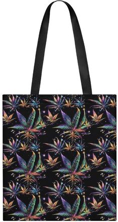 Generic Colorful Weed Leaves Tote Bag for Women Men Shoulder Bags Purses Pouch Handbags