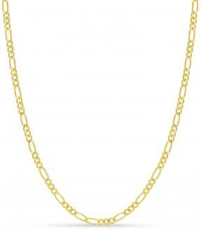 Allurez Large Figaro Chain Necklace With Lobster Lock 14k Yellow Gold