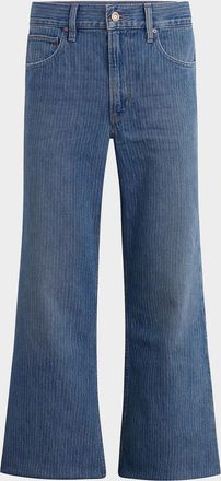 Hudson Hendrix Pinstripe-Denim Flared Wide-Leg Jeans