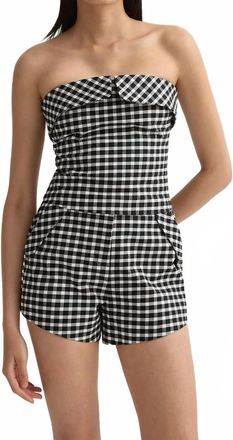 Poss&eacute; Chiara Strapless Top In Gingham