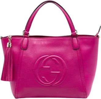 Gucci Pre-owned Handbags, female, Pink, Size: ONE SIZE Pre-owned Soho Cellarius Satchel