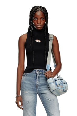 Diesel Ribbed-knit turtleneck top - Tops - Woman - Multicolor