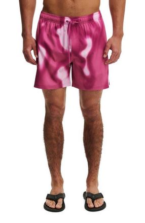 Cotton On Mens Stretch Swim Short in Pink Plasma Blur at Nordstrom, Size Medium