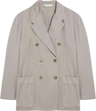 Palm Angels Dubbelrijige Blazer - Dames - Blazers - Beige - XS - Katoen - Jassen