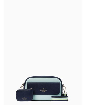 Kate Spade New York Womens Rosie Flap Camera Bag - Dark Blue Leather - One Size