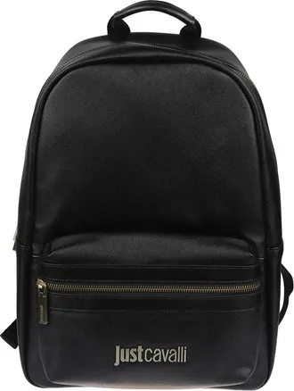 Just Cavalli Tassen, Heren, Zwart, ONE Size, Metal Lettering Logo Rugzak
