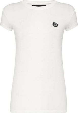Philipp Plein T-shirt Ronde Hals SS Original - Dames - T-shirts - Wit - L - Katoen - Tops