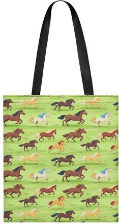 Generic Running Wild Horses Tote Bag for Women Men Shoulder Bags Purses Pouch Handbags