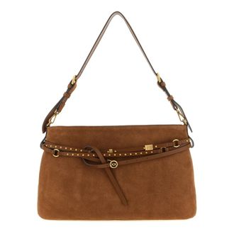 Pinko Grote Schoudertas van Su&egrave;de met Riem - Dames - Schoudertassen - Bruin - ONE Size - Su&egrave;de - Tassen