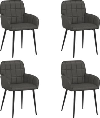 vidaXL Sillas De Comedor 4 Uds. Cuero Sint&eacute;tico Negro 57 X 50 X 85 Cm Vidaxl
