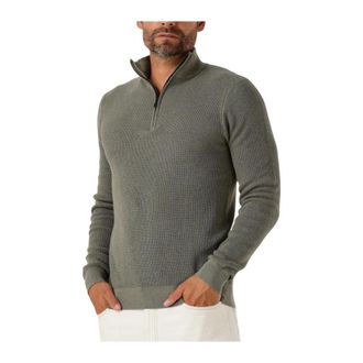 Saint Steve Saint Steve, Truien & Vesten, Heren, Groen, XL, Katoen, Groene Half Zip Sweater Dominic-s