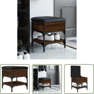 vidaXL Scarpiera - Panca Porta Scarpe Rovere Marrone 42x42x45 cm Legno Multistrato