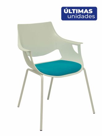 Piqueras y Crespo Pack 3 Sillas Saceruela Carcasa Blanca Asiento Azul