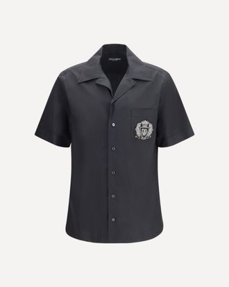 Dolce & Gabbana Hawaii Shirt in cotton poplin Male 41