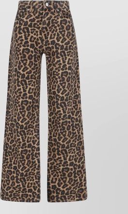 Anine Bing high waist animal print wide leg trousers