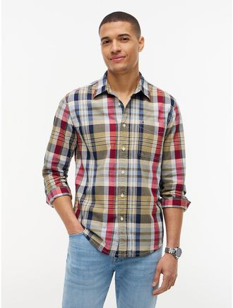 Tommy Hilfiger Mens Regular Fit Plaid Pocket Shirt - Plaid 2 - XXL