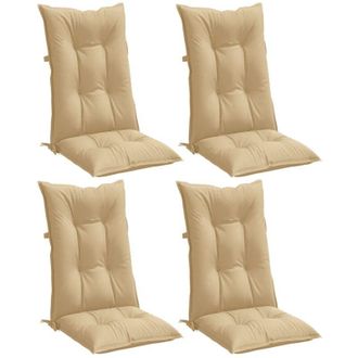 vidaXL Cojines Silla Respaldo Alto 4 Uds Tela Beige Melange 120x50x7cm Vidaxl