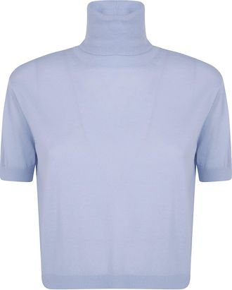N&deg;21 Short-Sleeve Turtleneck Sweater