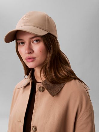 Calvin Klein Baseball Cap CALVIN KLEIN, Herren, desert taupe w, contrast logo, Web, Baumwolle, Caps Baseball Cap, mit Markenlogo