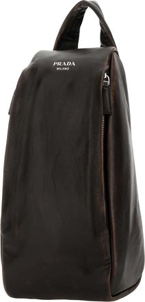 Prada Mens Dark Brown Nappa Leather Backpack Moro Zaini