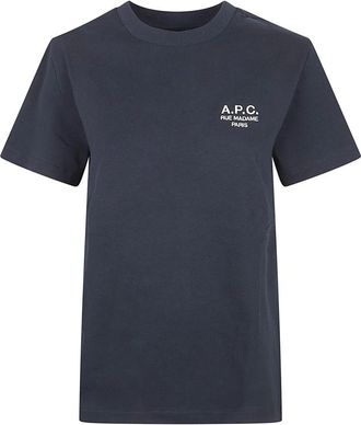 A.P.C. Item T-shirt - Dames - T-shirts - Blauw - XS - Katoen - Tops