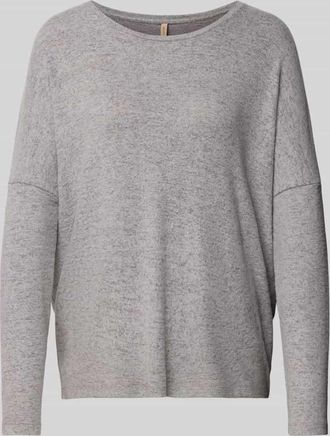 Soyaconcept Sweatshirt mit geripptem Rundhalsausschnitt Modell Biara in Mittelgrau Melange, Größe L