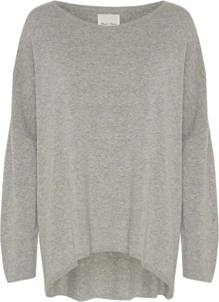 Part Two Tila PW PU Strik 30307306 - Dames - Ronde hals truien - Grijs - XL - Leer - Truien & Vesten