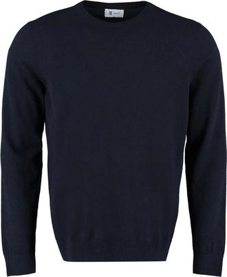 THE (ALPHABET) Trui met ronde hals van kasjmier - Heren - Cashmere truien - Blauw - 2XL - Kasjmier - Truien & Vesten
