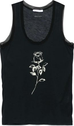 Patrizia Pepe Top con stampa rose - Nero