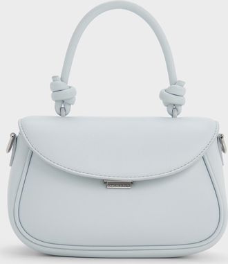 Charles & Keith Sammie Knotted-Handle Front-Flap Bag