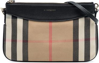 Burberry Pre-owned Womens House Check Canvas Peyton Crossbody - Tan Textile - One Size