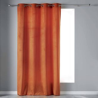 Douceur d'Int&eacute;rieur Cortina Velour Velvetine Naranja Transl&uacute;cida 140x240 Cm