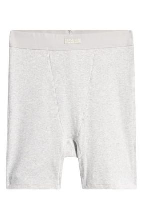 SKIMS Stretch Cotton Rib Boxers in Light Heather Grey at Nordstrom, Size Xx-Small