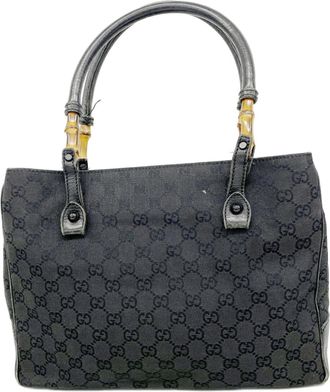 Gucci Black Canvas Tote Bag (Pre-Owned)