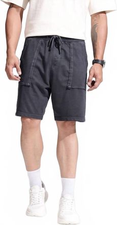 SAVE KHAKI UNITED Organic Heather Fleece Utility Shorts In Pine