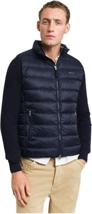 GANT Mouwloze donsbodywarmer - Heren - Bodywarmers - Blauw - XL - Polyester - Jassen