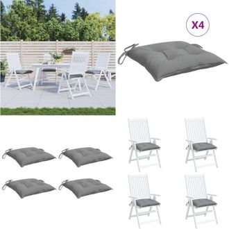 vidaXL Cuscini per Sedia 4 pz Grigi 50x50x7 cm Tessuto Oxford - Cuscini da giardino - Cuscini per patio