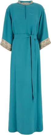 Valentino Garavani Blue Belted Maxi Dress