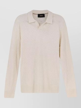 HUGO BOSS silk ribbed v-neck sweater