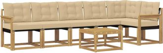 vidaXL Conjunto De Sof&aacute;s De Exterior 7 Uds. Y Beige Vidaxl