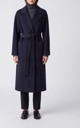 Tagliatore Long Pure Cashmere Robe Coat with Belt
