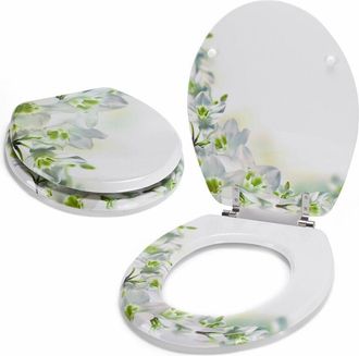 MSV Sedile wc Sofaia mdf, Acciaio Inossidabile, Nero, 30 x 20 x 15 cm - MSV