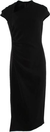 Max Mara Zwarte Midi Jurk - Dames - Casual kleedjes - Zwart - M - Polyester - Kleedjes