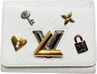Louis Vuitton White Leather Wallet (Tri-Fold) (Pre-Owned)