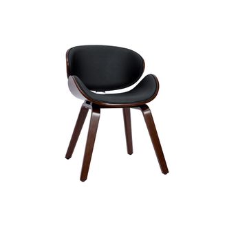 Miliboo Silla De Dise&ntilde;o Negra Y Madera Oscura Walnut