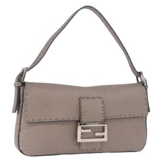 Fendi Pre-owned Vintage Shoulder Bag - Dames - Pre-owned - Grijs - Maat: ONE Size Leer