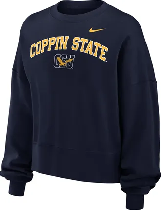 Nike Womens College (Coppin State University) Phoenix Fleece Crewneck Sweatshirt in Blue | W33302CPNS26-NVY