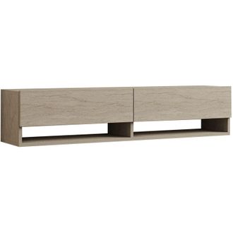 Calicosy Calicosy - Mobile tv sospeso con 2 ante a ribalta, decorazione travertino L141 cm - arges