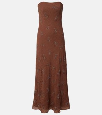 Staud Cassie beaded organza maxi dress